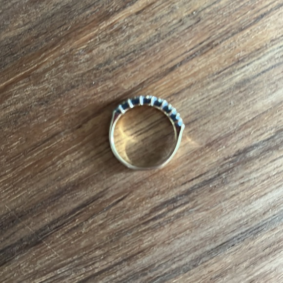 14k gold and CZ half eternity ring - Picture 4 of 9